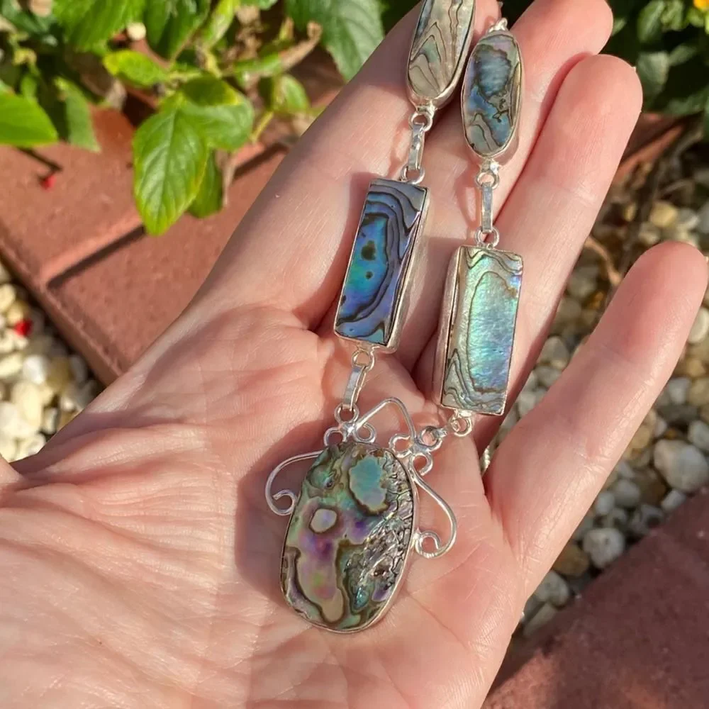 Abalone Sterling Silver Boho Necklace